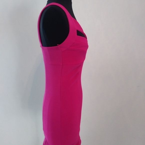 Janette Fashion Body Con Dress with Cutouts, Hot Pink, Size Medium - Picture 3 of 6